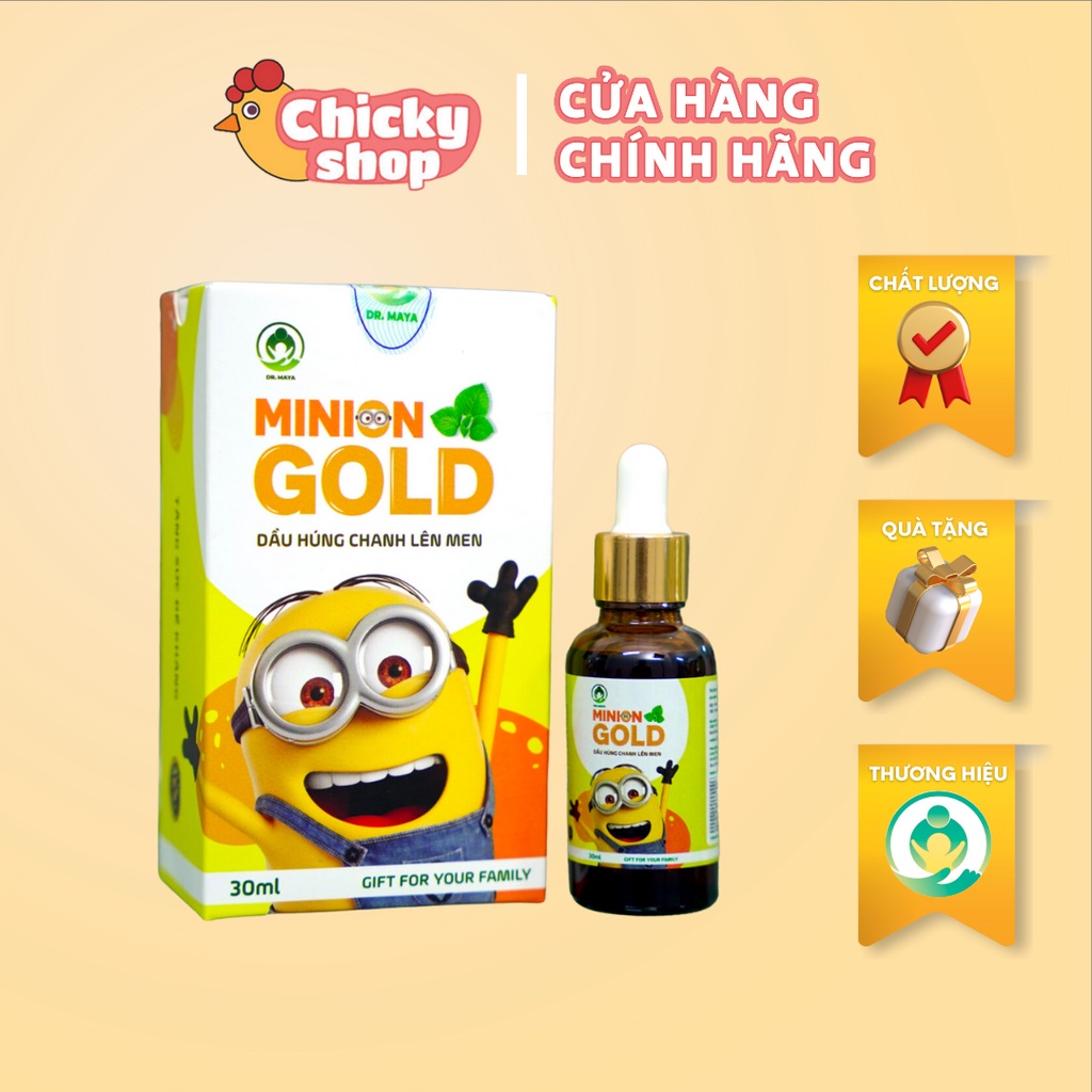 Dầu húng chanh lên men minion gold Dr.Maya 30ml tăng đề kháng, giảm ho, khò khè