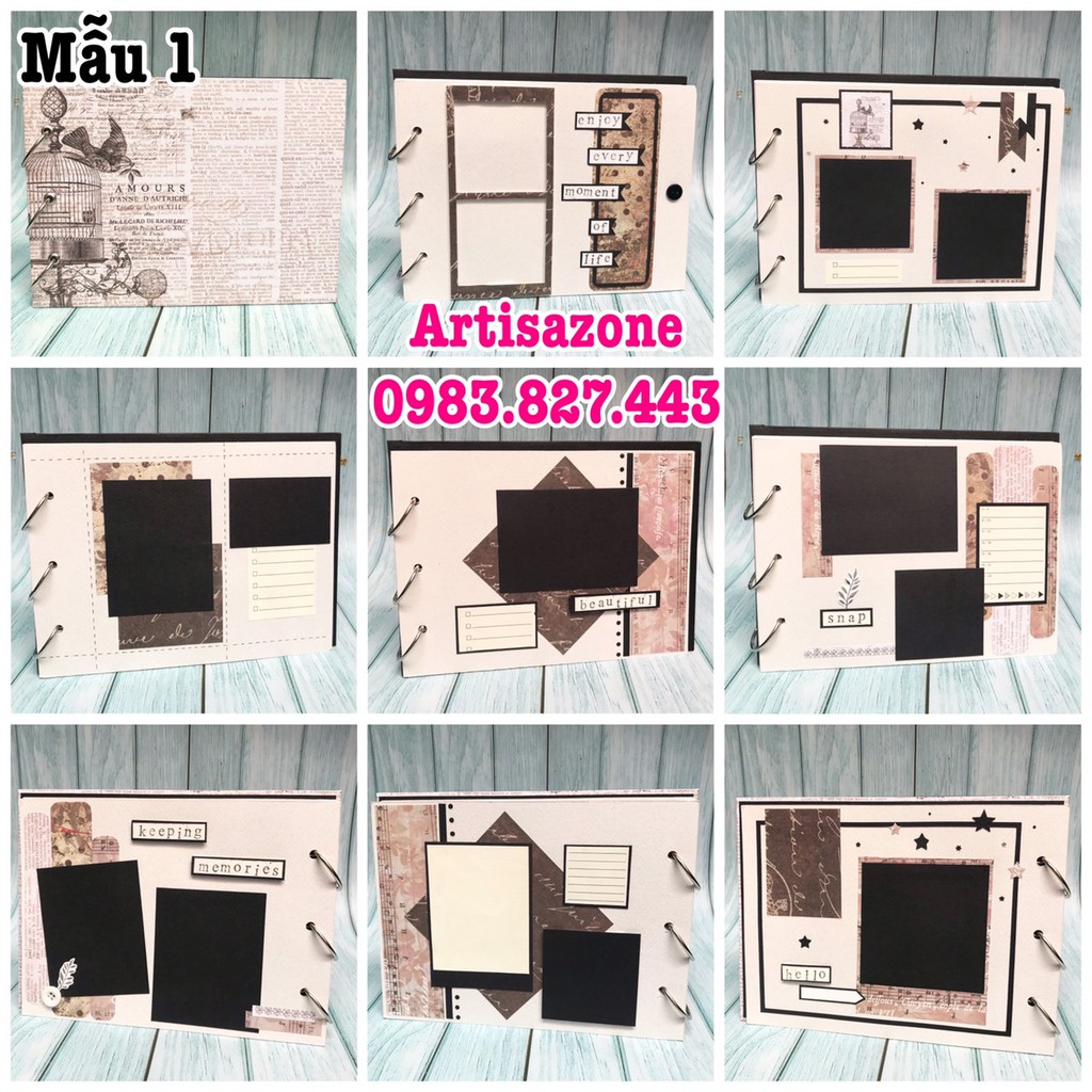 Scrapbook, album ảnh dán handmade - (Đọc kỹ mô tả từng sản phẩm)