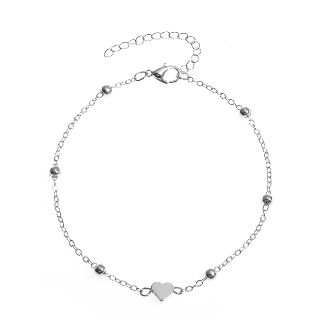 Female foot ornament summer beach new round bead chain love peach heart-shaped foot chain