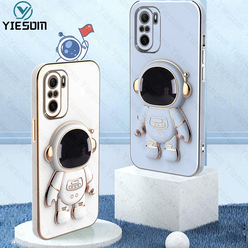 Ốp Điện Thoại Silicon Mềm Có Giá Đỡ Hình Vuông Mạ Sang Trọng Cho Xiaomi Poco F3 X3 GT X3 X4 Pro 5G M3 M4 Pro 4G