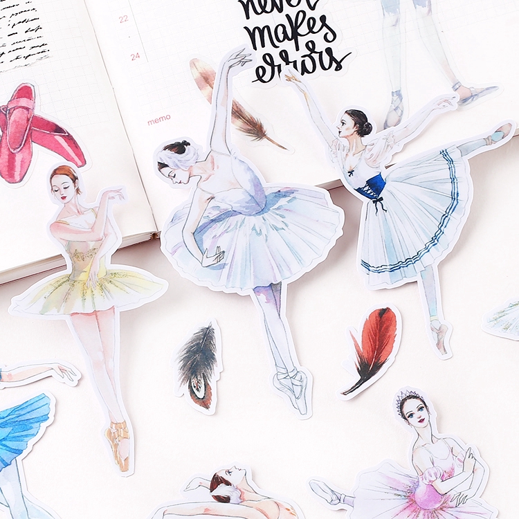 ❀ Ballet Girls Diary Giấy và decal dán tường Q-3 Modern Lady ❀ 14Pcs/set Album Scrapbooks DIY Decor Stickers ML01136