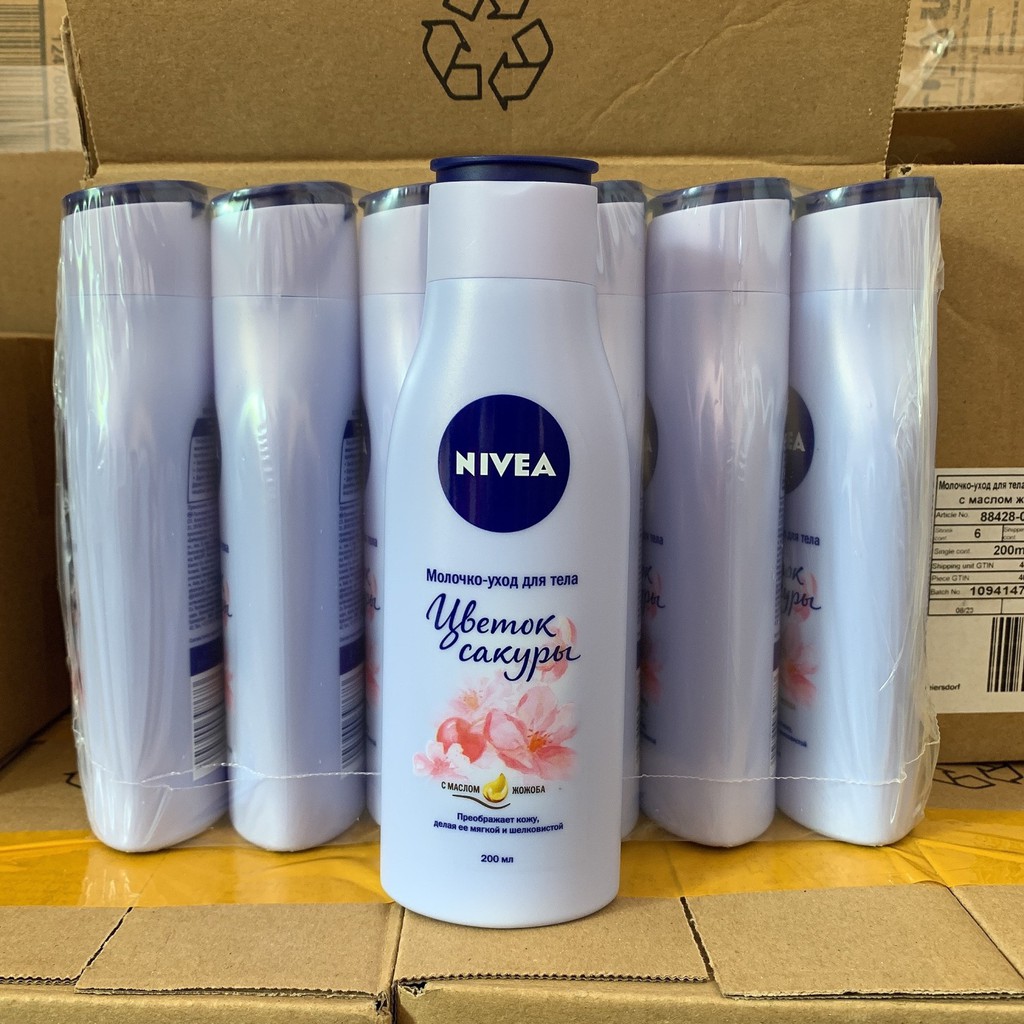 [BẢN NGA] Sữa dưỡng thể Nivea Sakura Nga hương hoa Anh Đào 200ml