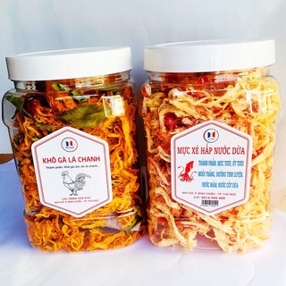500G MỰC HẤP DỪA XÉ SỢI + 500G KHÔ GÀ LÁ CHANH