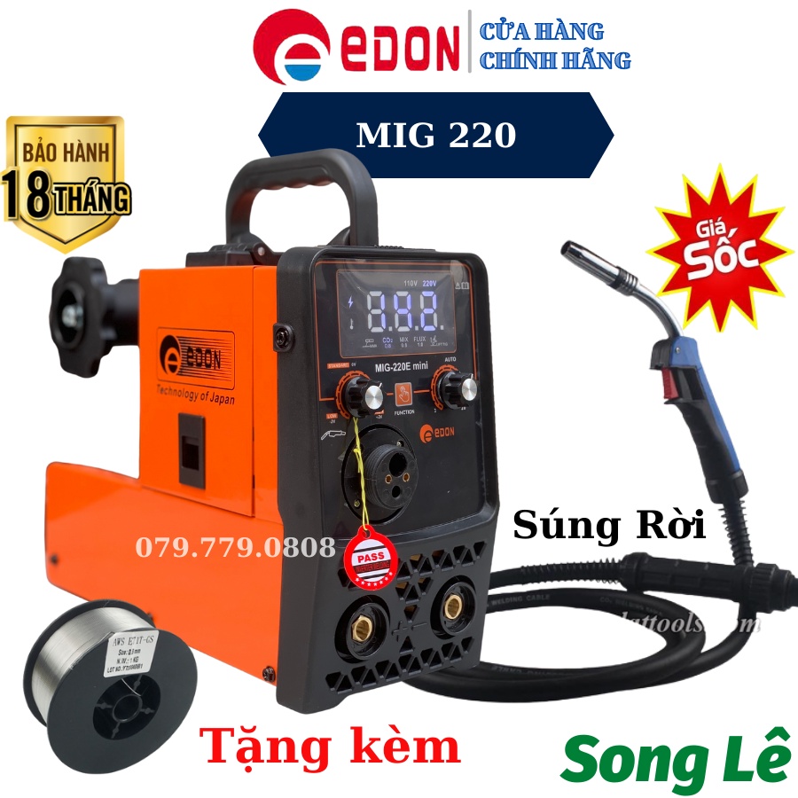 [Mẫu CAO CẤP 2022] Máy Hàn Mig 5 Chức Năng Không Dùng Khí EDON 220