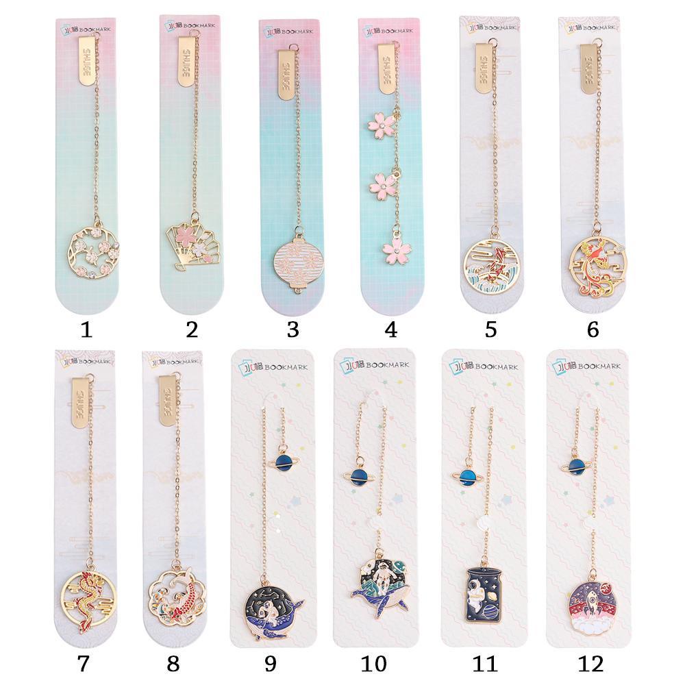 SUYO Bookmark Trường Học Văn Phòng Mặt Dây Chuyền Tua Rua Chim Hạc Quạ Đỏ Đánh Dấu Vị Trí