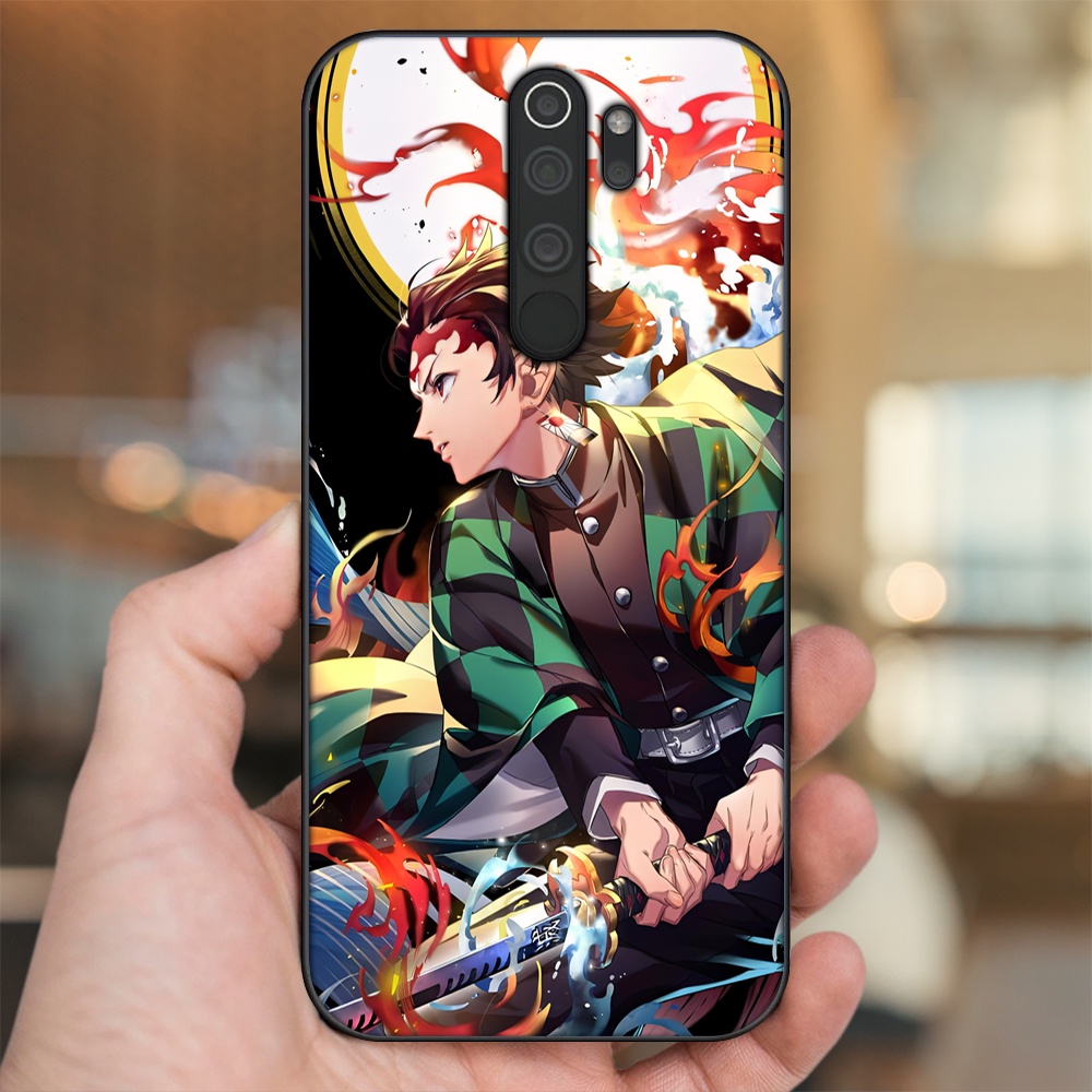 Ốp lưng Xiaomi Redmi Note 8 Pro viền đen in hình Tanjiro Kimetsu No Yaiba