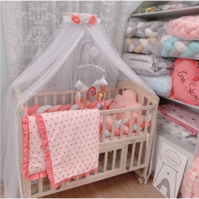 Quây cũi xoắn handmade tết 3 Handmade Nhà Táo, quây sam chặn cũi cho bé