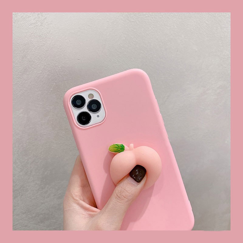 Ốp điện thoại TPU mềm gắn quả đào 3D cho Oppo A95 A94 A15/S A93 A53 A52 A92 A31 A91 Reno 5 4 Z F Pro
