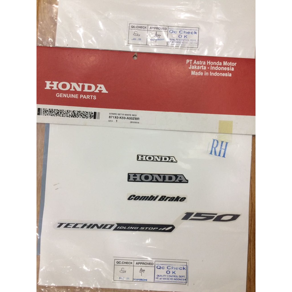 TEM GIẤY VARIO TRẮNG CHÍNH HÃNG HONDA INDO