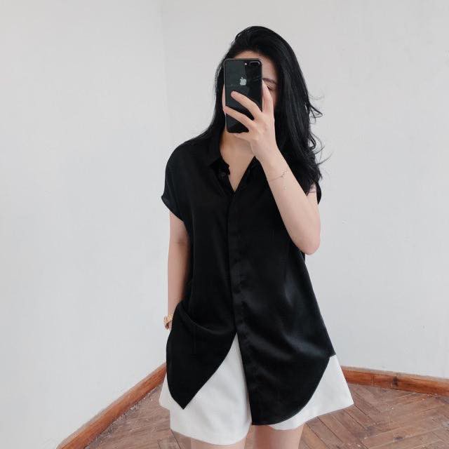 BIG SIZE - Áo sơ mi lụa dáng dài (55kg - 100kg)