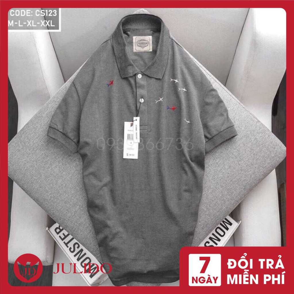 Áo thun Polo nam cổ bẻ thêu chim BIG SIZE vải cá sấu Cotton xuất xịn, chuẩn form,sang trọng-lịch lãm JD67-JULIDO