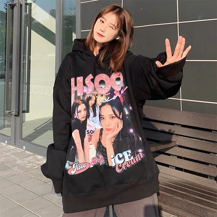 <M-2XL> ÁO HOODIE FORM RỘNG HÌNH JISOO BLACKPINK SIÊU XINH - ORDER 10 NGÀY | BigBuy360 - bigbuy360.vn