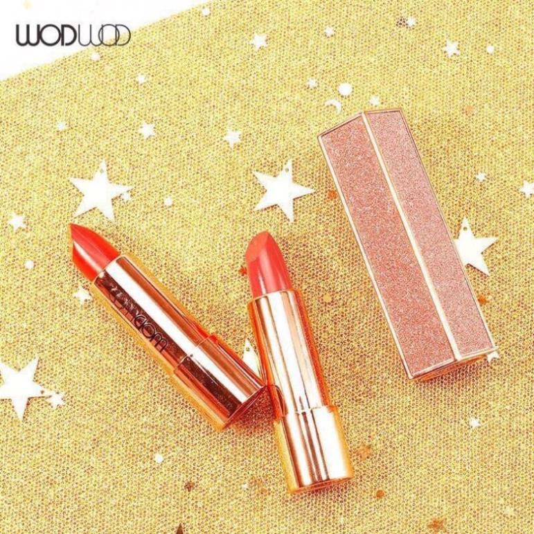 Son lì WodWod Star Hollow Lipstick vỏ nhũ ánh kim siêu sang  full màu