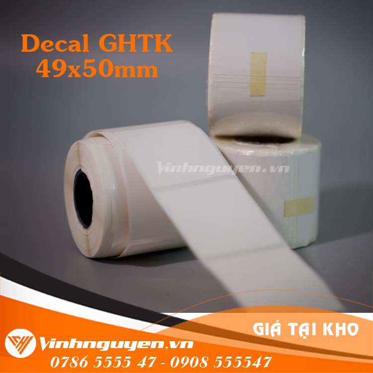 Tem in vận đơn GHTK 50x50 Dài 25m gần 500 Tem