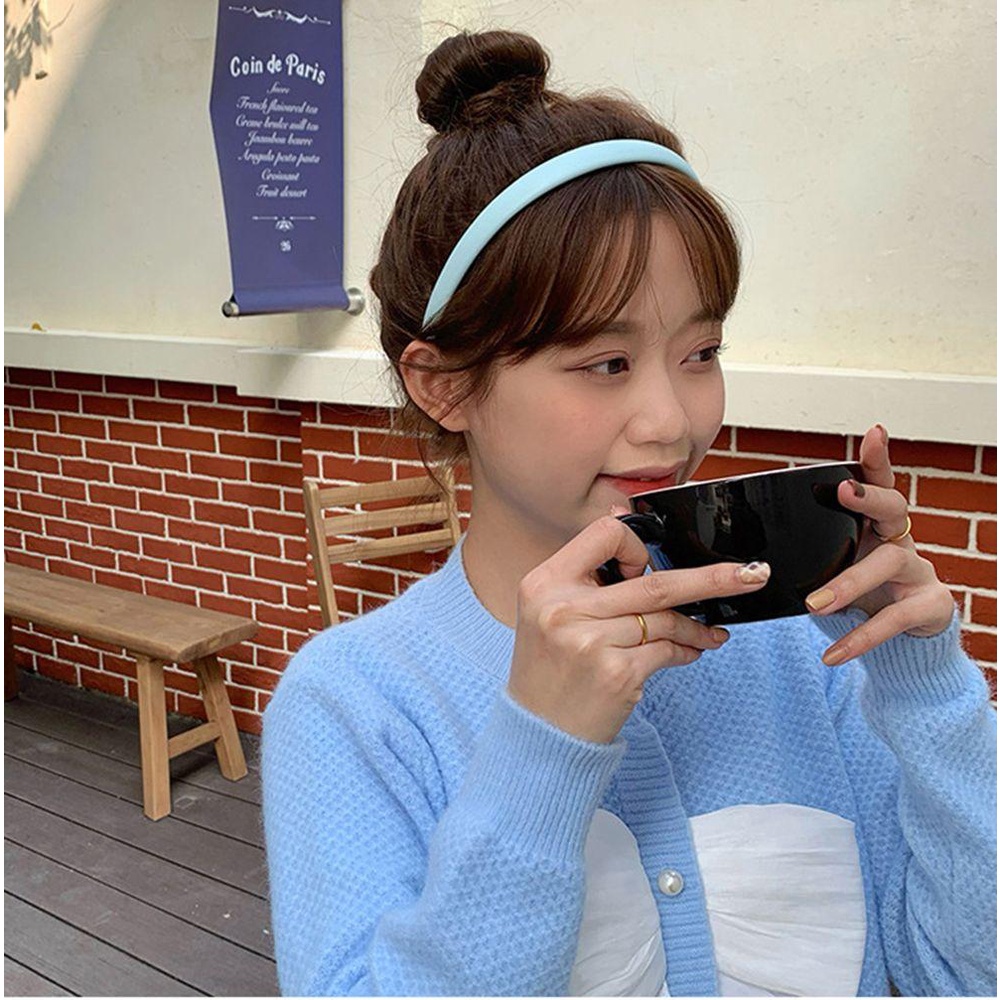 Băng Đô Cài Tóc Bằng Da PU Màu Sắc Ngọt Ngào Thời Trang Cho Nữ