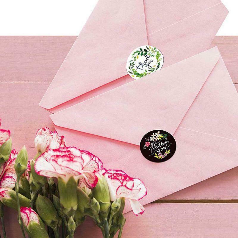 Set 500 Miếng Dán 8 Kiểu In Chữ Thank You Dùng Để Trang Trí Tiệc Cưới Tiện Dụng