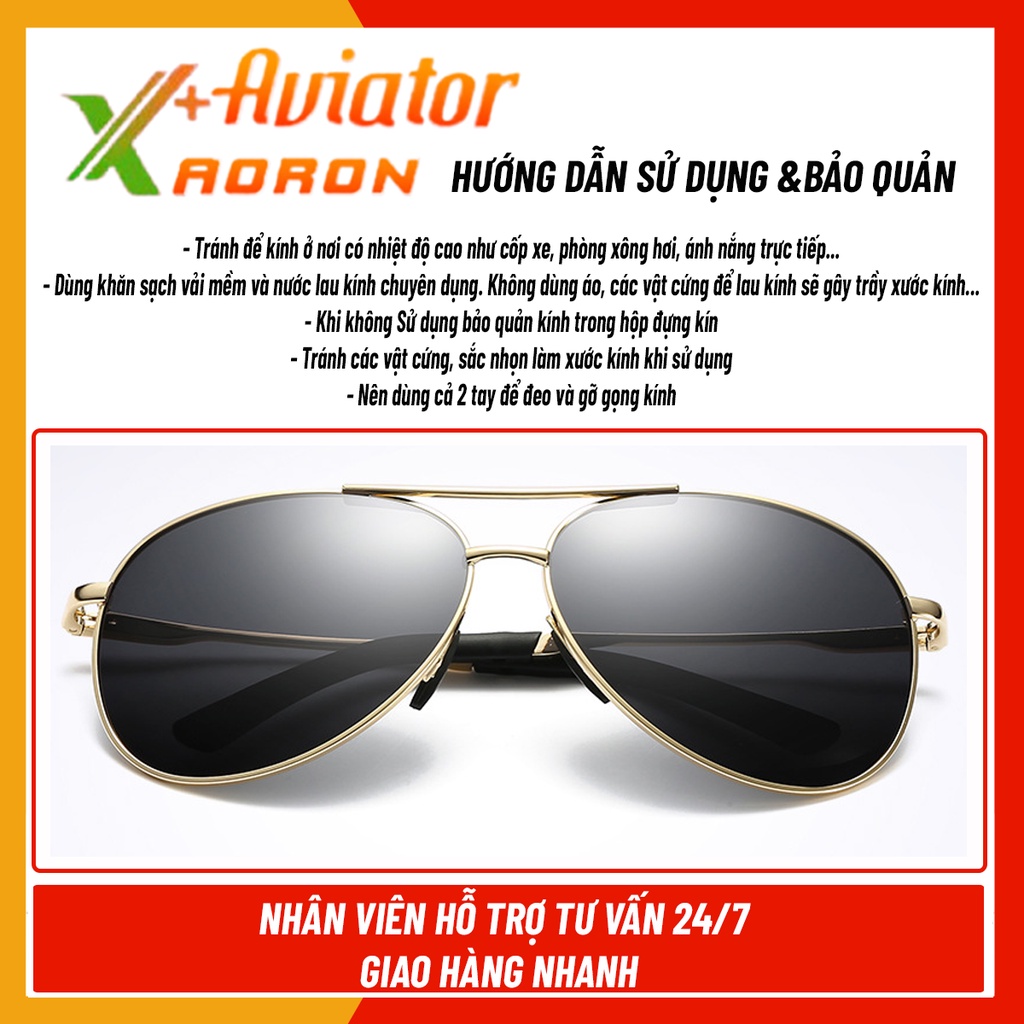 Kính mát Nam Thời Trang Phân Cực Chống UV400 Chống Chói mắt kính polarized chống lóa Lái Xe Kiểu Dáng Phi Công AVIATOR