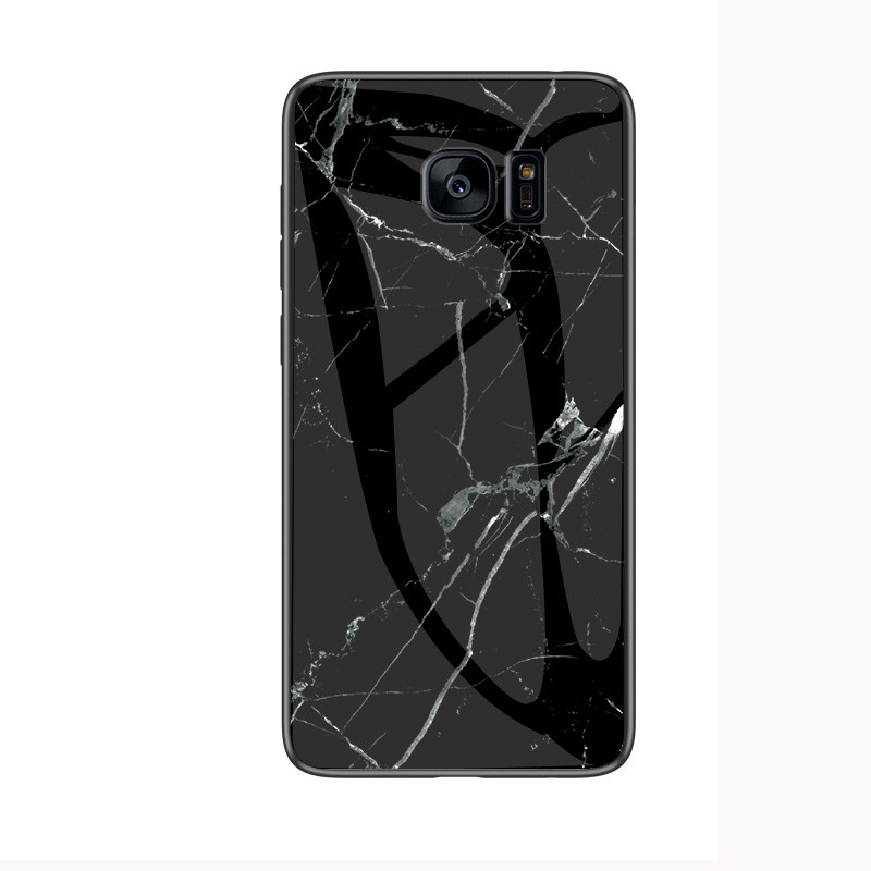 Ốp điện thoại mặt kính thiết kế vân đá hoa cương cho Samsung Galaxy S7 S7 edge