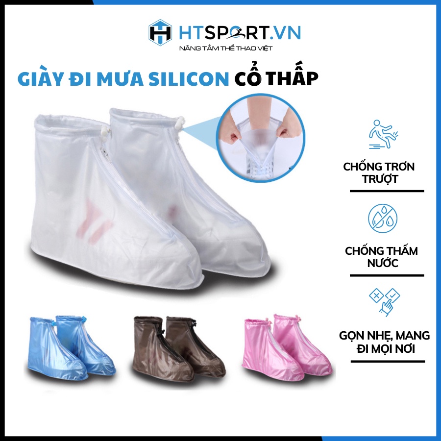 Giày Đi Mưa Nam Nữ, Ủng Đi Mưa Silicon Bảo Vệ Giày Chống Thấm Nước, Đế Cao Su Chống Trượt
