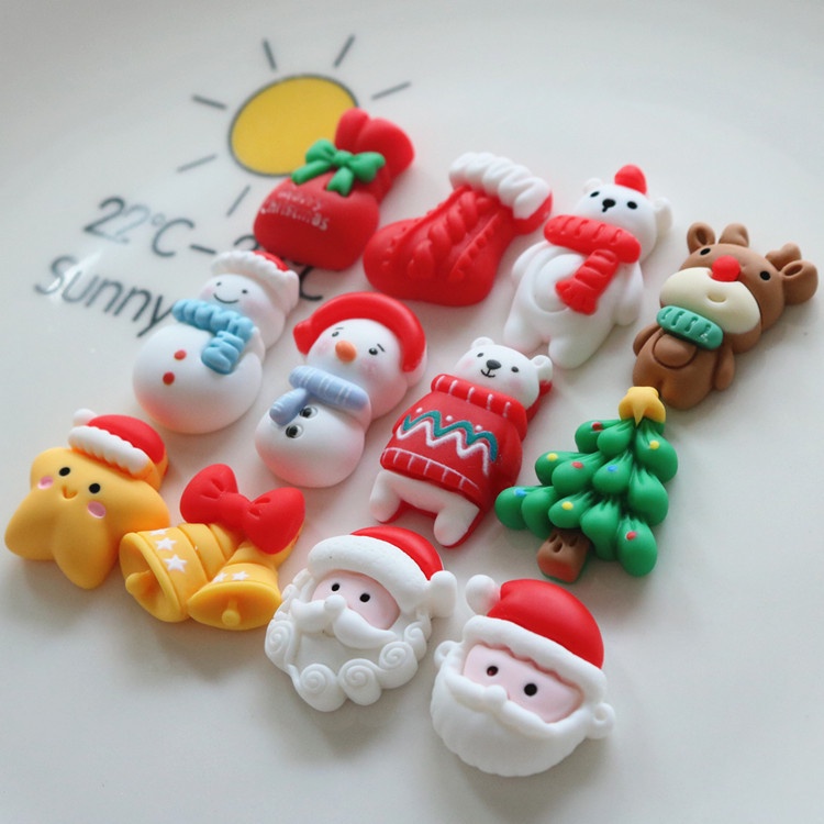 Mô Hình Gấu / Người Tuyết / Tuần Lộc / Ông Già Noel Bằng Resin Dễ Thương Trang Trí