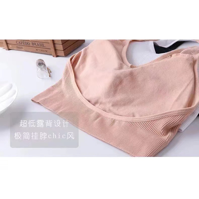 Áo ba lỗ nữ ngược trơn áo croptop ôm chất thun gân mềm mát Áo hở lưng choàng dây dáng