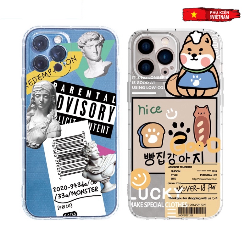 Ốp lưng iphone 6, 6s plus, 7 8 Plus, X, XS, XR, XSMAX, 11, 12, 13 PROMAX TRONG SUỐT TRỪU TƯỢNG 2061 PKVN