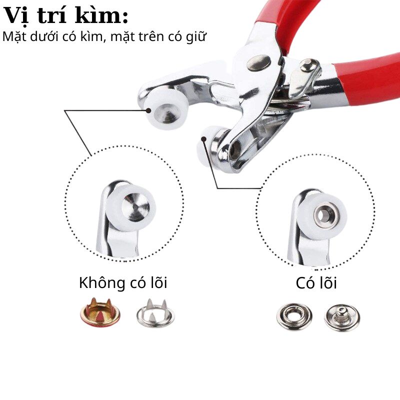 Kìm bấm khuy  quần áo, giày dép đa năng - Bộ dụng cụ bấm chốt quần áo