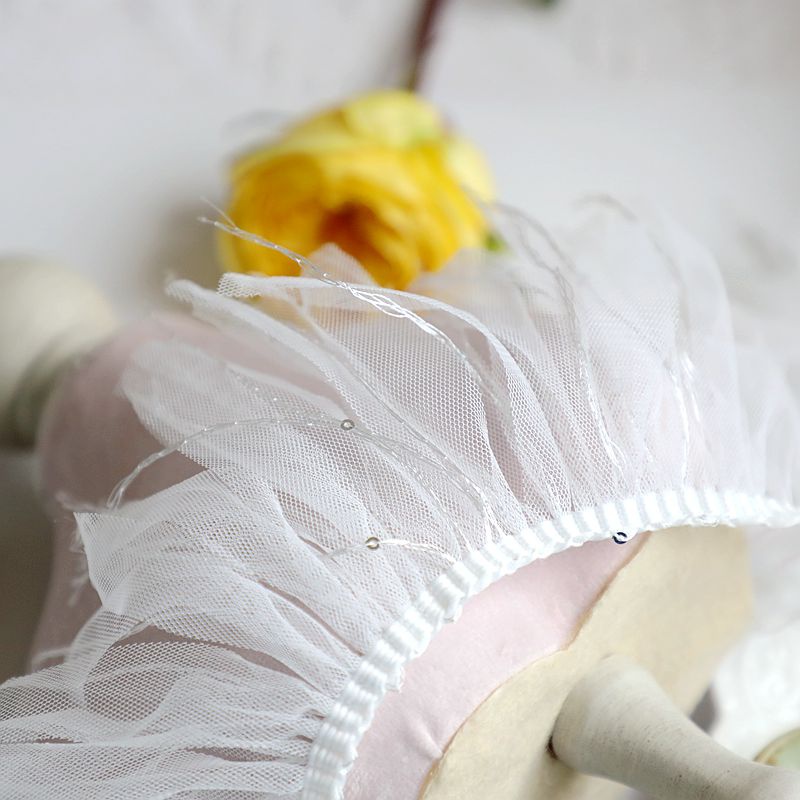 Dải Dây Tua Rua Dài 1m Màu Trắng Đính Kim Sa Lấp Lánh Dùng Trang Trí Quần Áo Diy