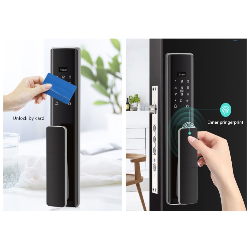 Khóa vân tay Push-Pull thông minh cao cấp - Kết nối Wifi app Tuya Smartlife - Mở khóa 7 cách - iohome 2022