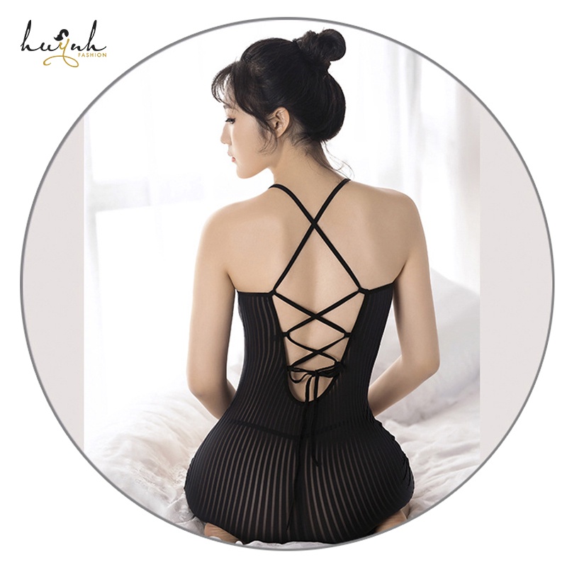 Váy Ngủ Body Ôm Tôn Dáng Sexy Hở Lưng Dây Đan Chéo Gợi Cảm - N80