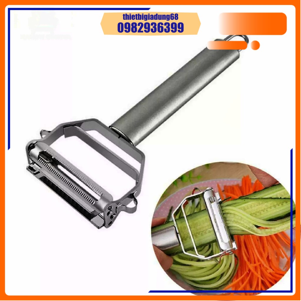 Nạo Rau Củ Quả Inox 304 - Tiện Lợi Đa Năng 3In1 – Bào Sợi – Nạo Vỏ Nạo Mỏng Rau Củ Quả