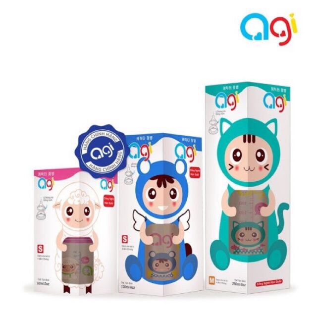 Bình sữa agi 60ml-120ml-240ml (chính hãng)