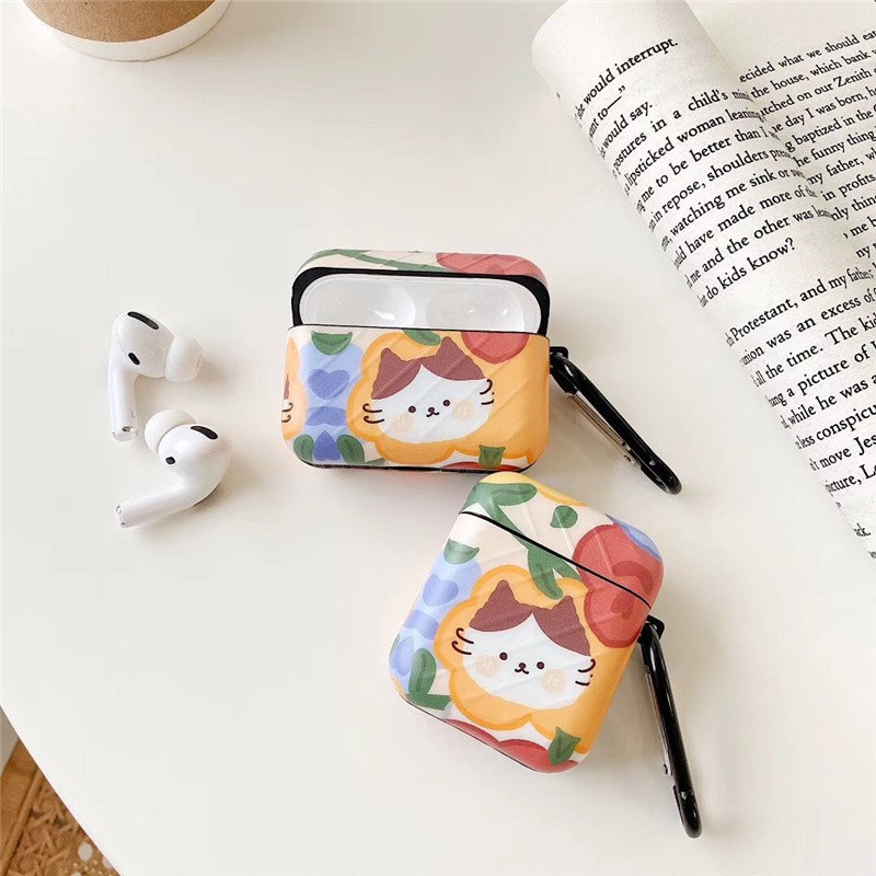 Case Vỏ Bao Airpods Đựng Tai Nghe Airpod 1 2 Pro Mèo Hoa Bằng Nhựa Dèo TPU Chống Bám Bụi - Chin Chin Shop