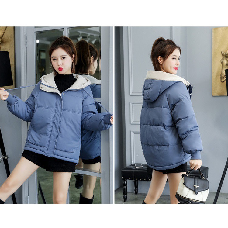 Áo khoác Phao Nữ Hàng Quảng Chấu Cao Cấp Dáng Ngắn có Mũ mẫu mới 2020