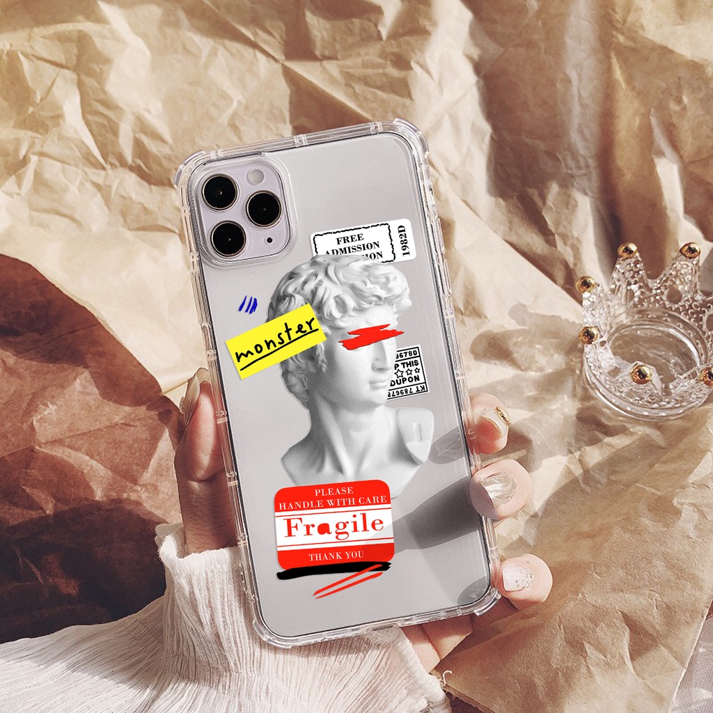 Ốp iphone trong suốt David viền vuông chống sốc bo camera cho iphone 13 pro max x r s 11 12 pro max mini 6 s 7 8 plus