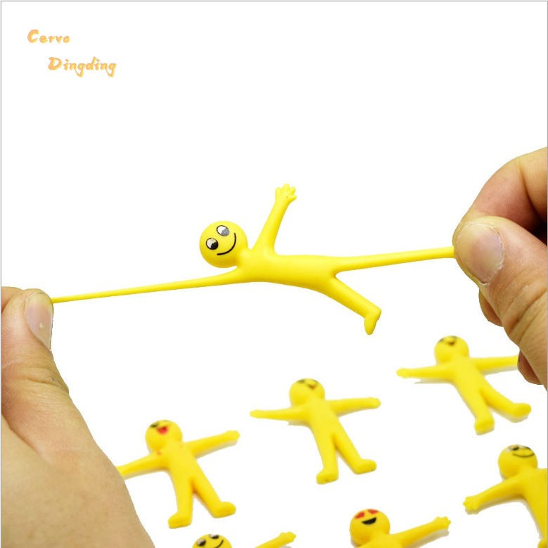 Mặt cười EMOJI có thể kéo dài nhân vật phản diện màu vàng sáng tạo tpr đồ chơi giải nén gấp đôi búp bê thông hơi cao su mềm