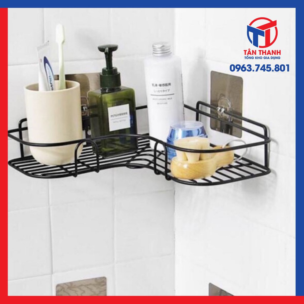 Kệ góc inox kèm dán tường siêu chắc, tiết kiệm không gian