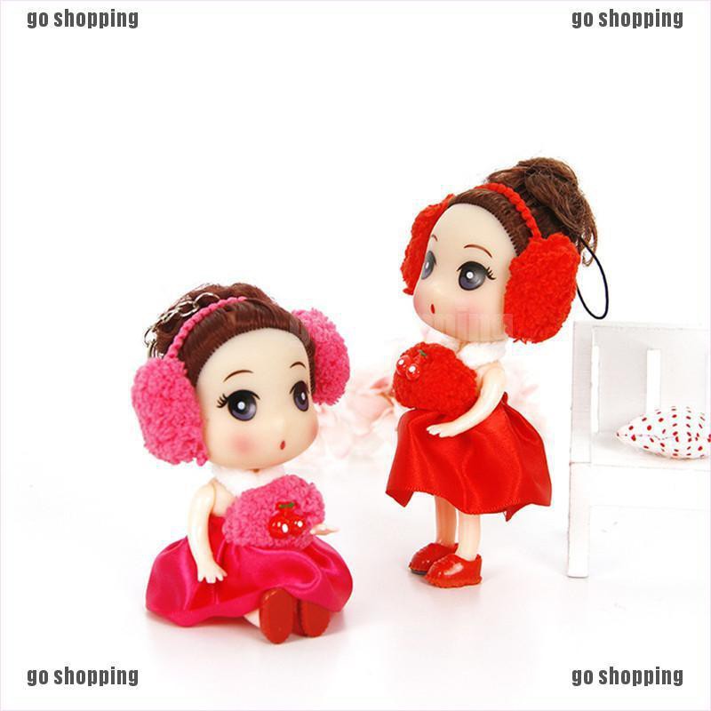 {go shopping}12cm Mini Cute Ear Phone Confused Doll Best Toy Gift Doll For Girl