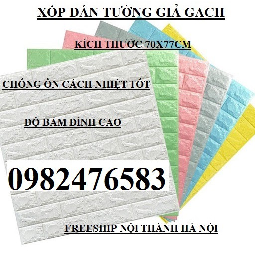 MIẾNG XỐP DÁN TƯỜNG GIẢ GẠCH 70 * 77cm GIÁ RẺ HÀ NỘI