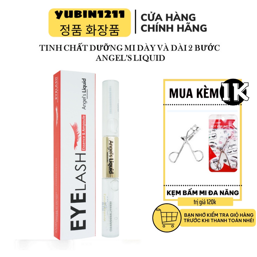 Tinh Chất Dưỡng Mi Dày Và Dài 2 Bước Angel's Liquid Eyelash Essence 5ml &amp; Ampoule 5ml