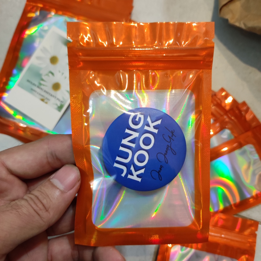 Xấp 10-20 túi zip Hologram Cam, túi bóng nhiều size