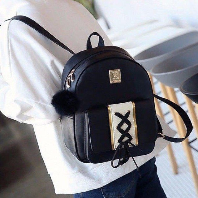 Balo Thời Trang Da Mini Đan Nơ Túi