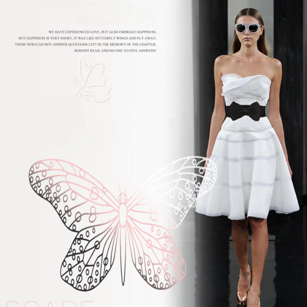 Thắt Lưng Nữ Co Giãn Đính Nơ Màu Đỏ / Đen / Vàng