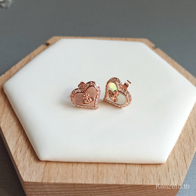 Vivienne West Set Vòng cổ / Bông Tai Hình Trái Tim Bằng Gỗ