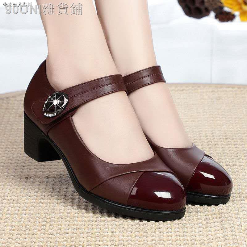 Giày Búp Bê Khóa Dán Thời Trang Xuân Thu Cho Nữ Trung Niên