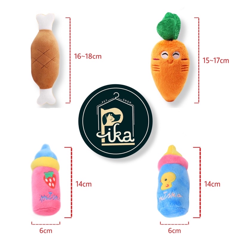 Đồ chơi cho thú cưng, chó, mèo, đồ chơi nhồi bông phát ra âm thanh kích thích thú cưng- Pika Petshop