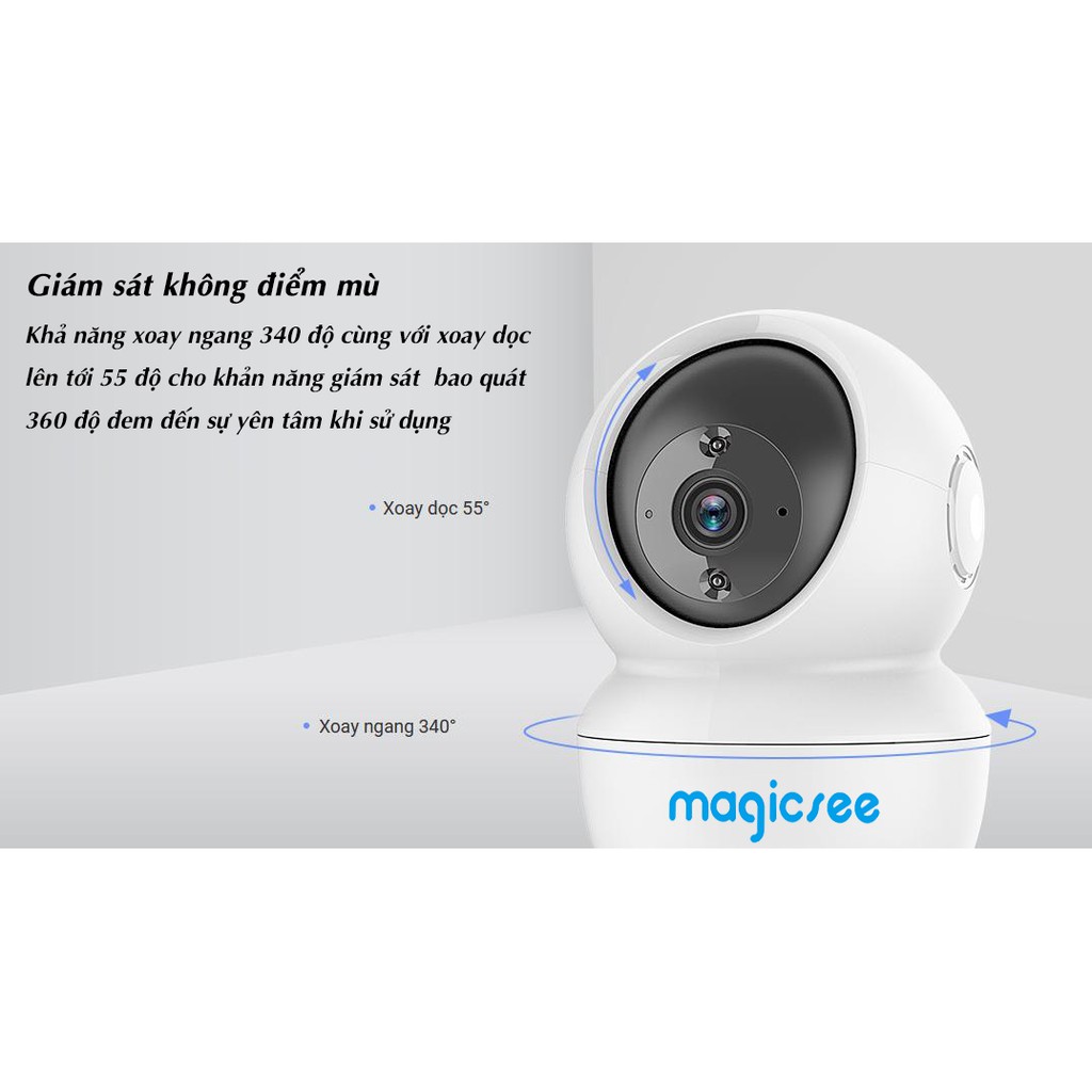 Camera giám sát Wifi Magicsee SA200 – Xoay 360 độ - Full HD1080 - Bảo hành 1 năm