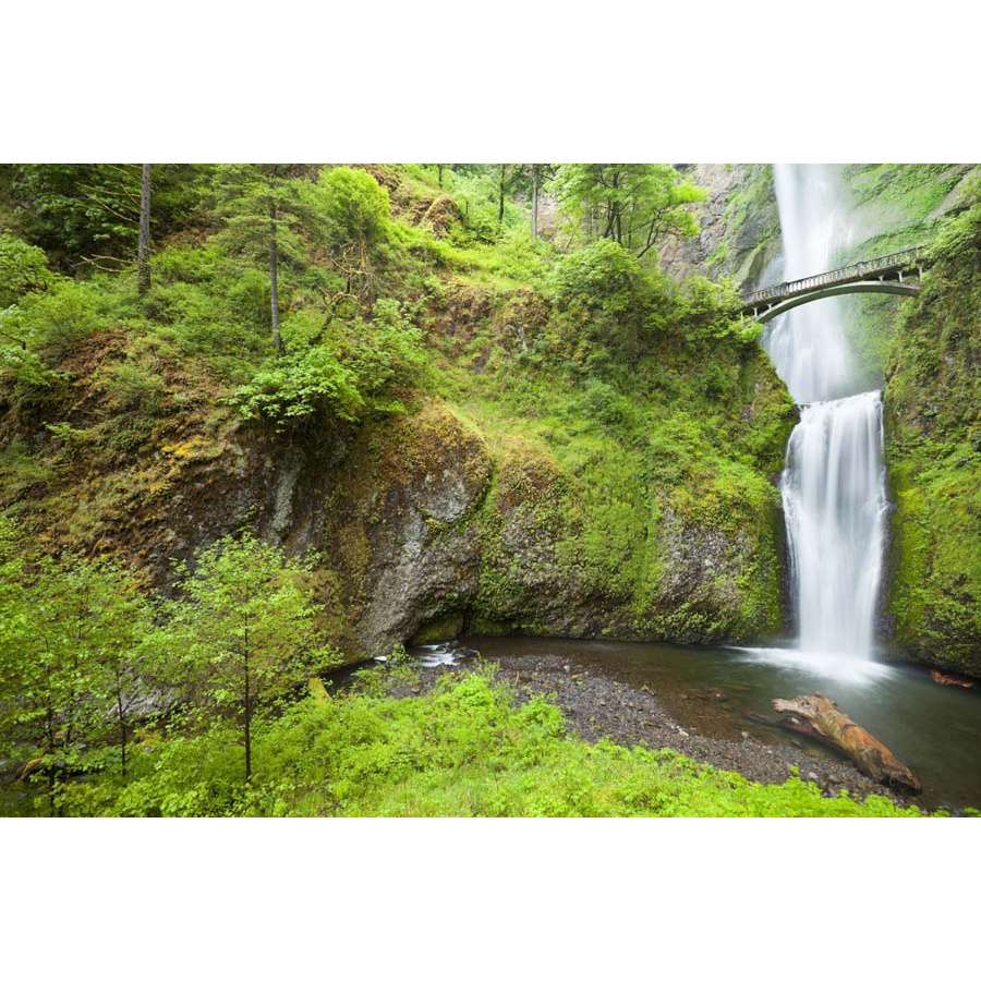 Tranh dán tường phong cảnh thác nước chảy êm đềm, chất liệu chống thấm nước, không lo phai màu