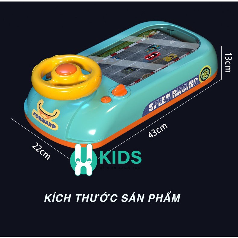 Đồ chơi đua xe ô tô mô phỏng như thật có vô lăng điều khiển kèm hiệu ứng âm thanh với nhiều cấp độ chơi cho bé