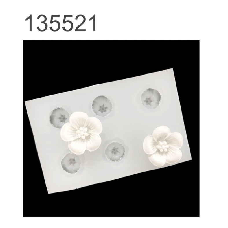 khuôn silicon 6 hoa mai nhí trang trí bánh